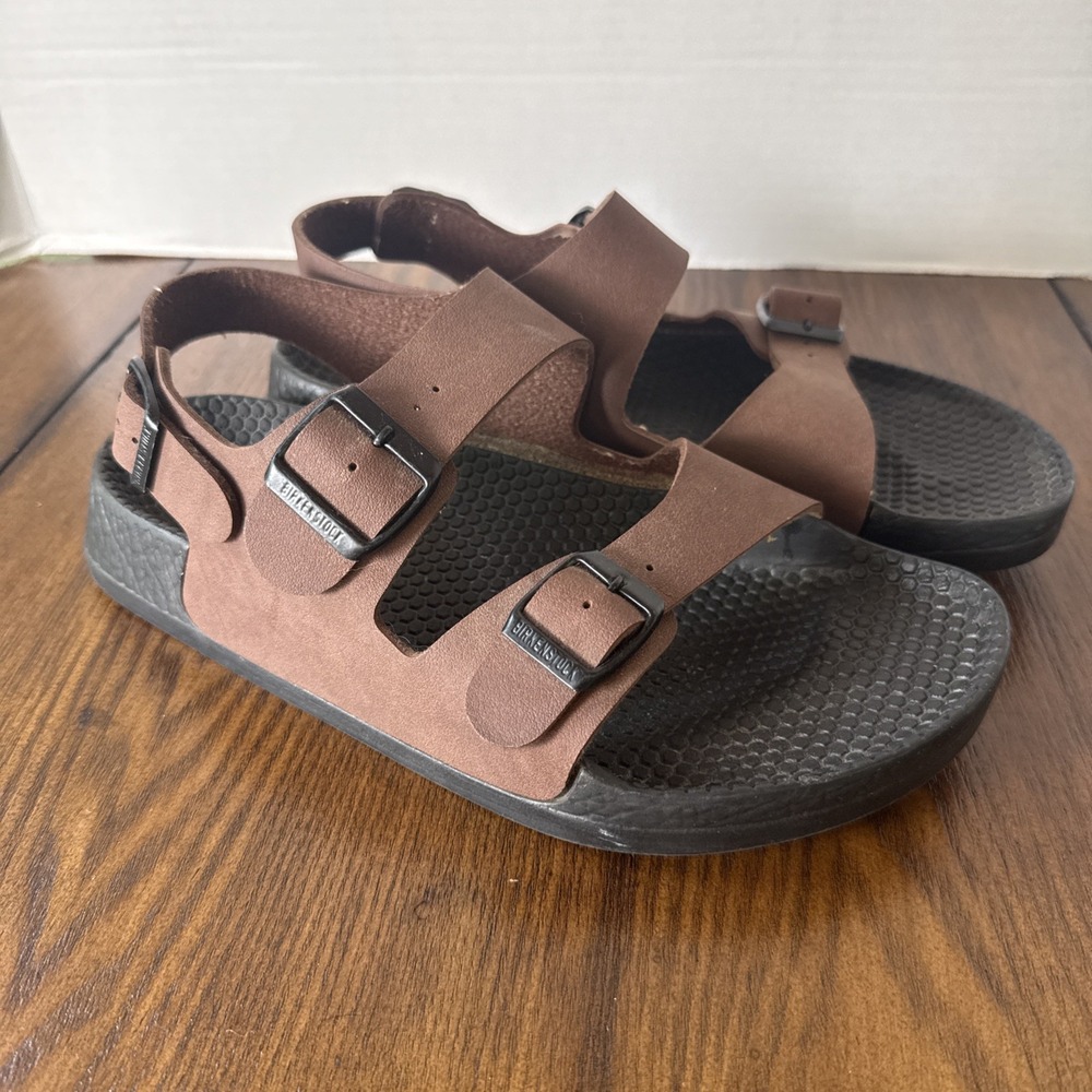 Birkenstock Milano Sandal Brown Leather Rubber Sole Unisex Size US Size W9 M7